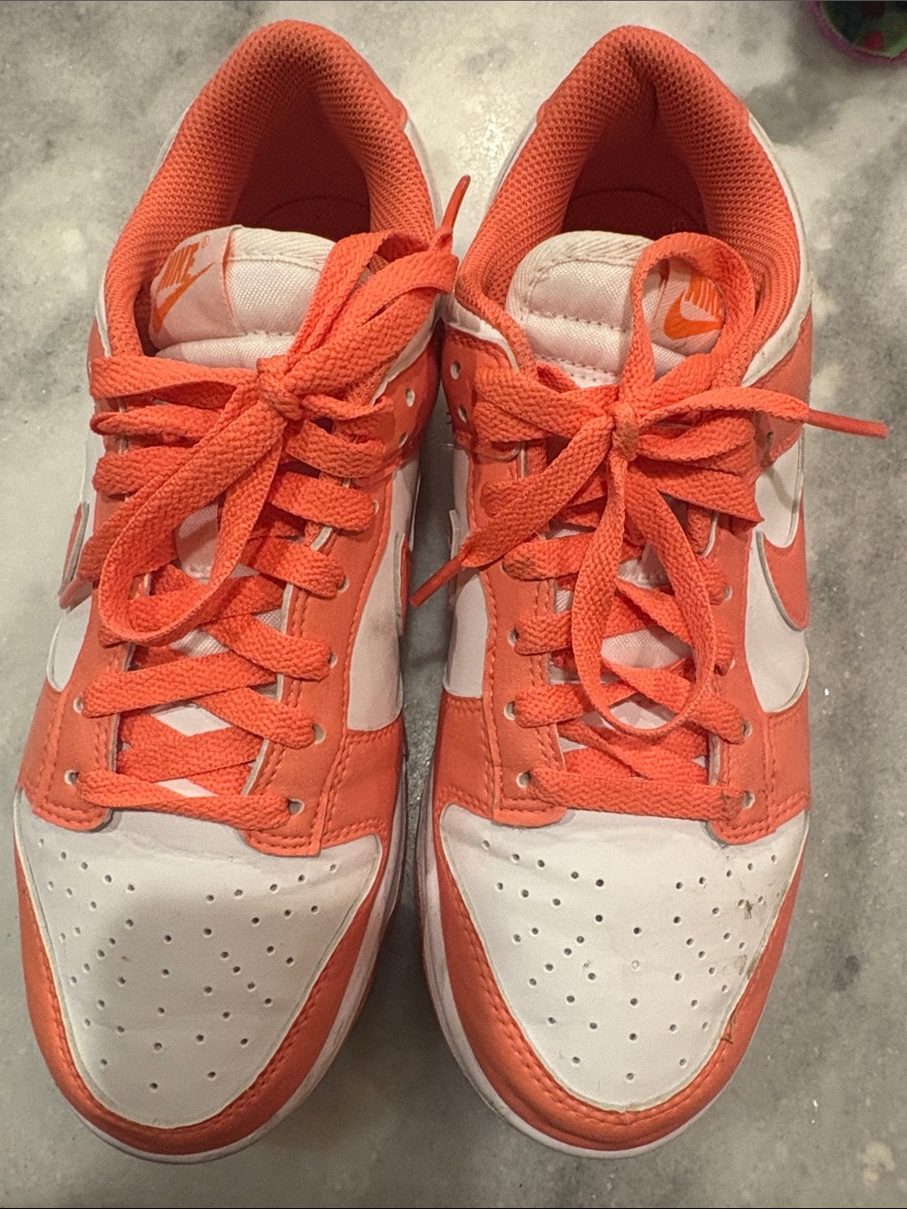 Nike Women's Low-Top Sneakers in Coral Orange and White